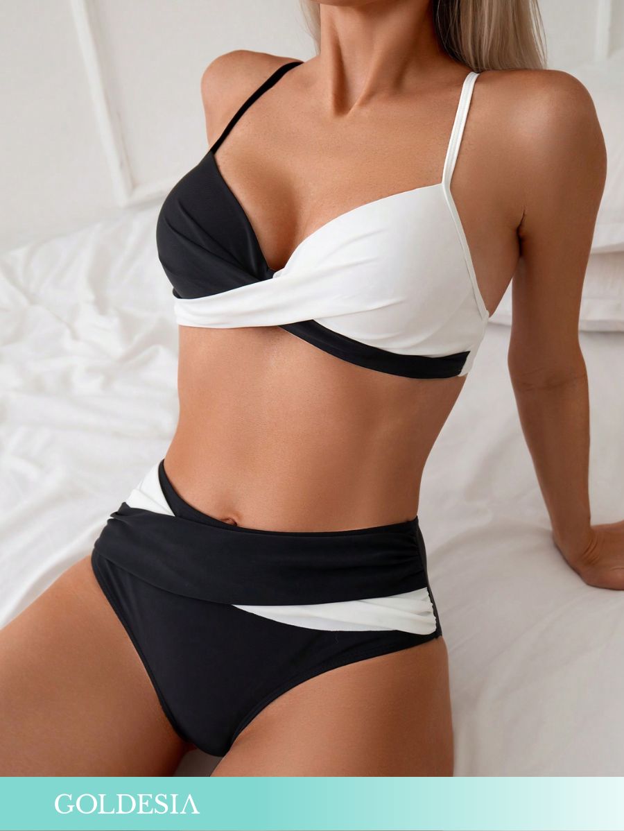 BIKINI PUSH UP DE COLOR COMBINADO Bikini 35 Goldesia Blanco S