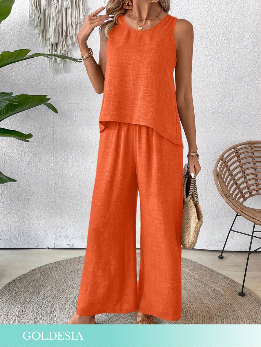 CONJUNTO CON DETALLE EN ESPALDA Conjunto 16 Goldesia Anaranjado S