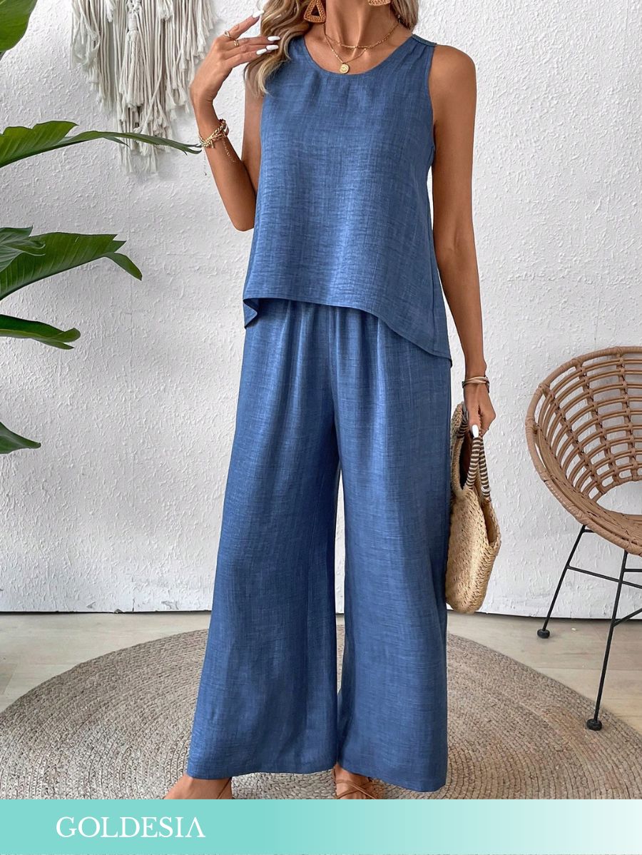 CONJUNTO CON DETALLE EN ESPALDA Conjunto 16 Goldesia Azul S