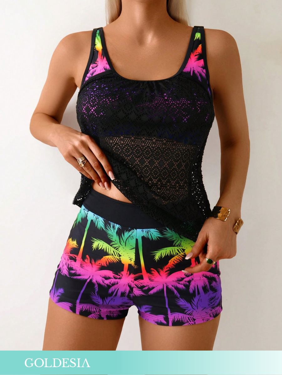 TANKINI CON MULTICOLOR Y CALADO Tankini 20 Goldesia S