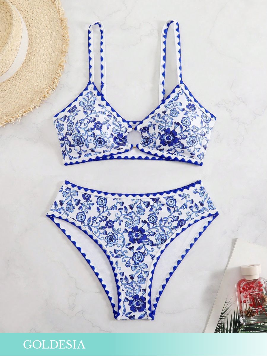 BIKINI CON DETALLE DE ARO Y ESTAMPADO Bikini 12 Goldesia 
