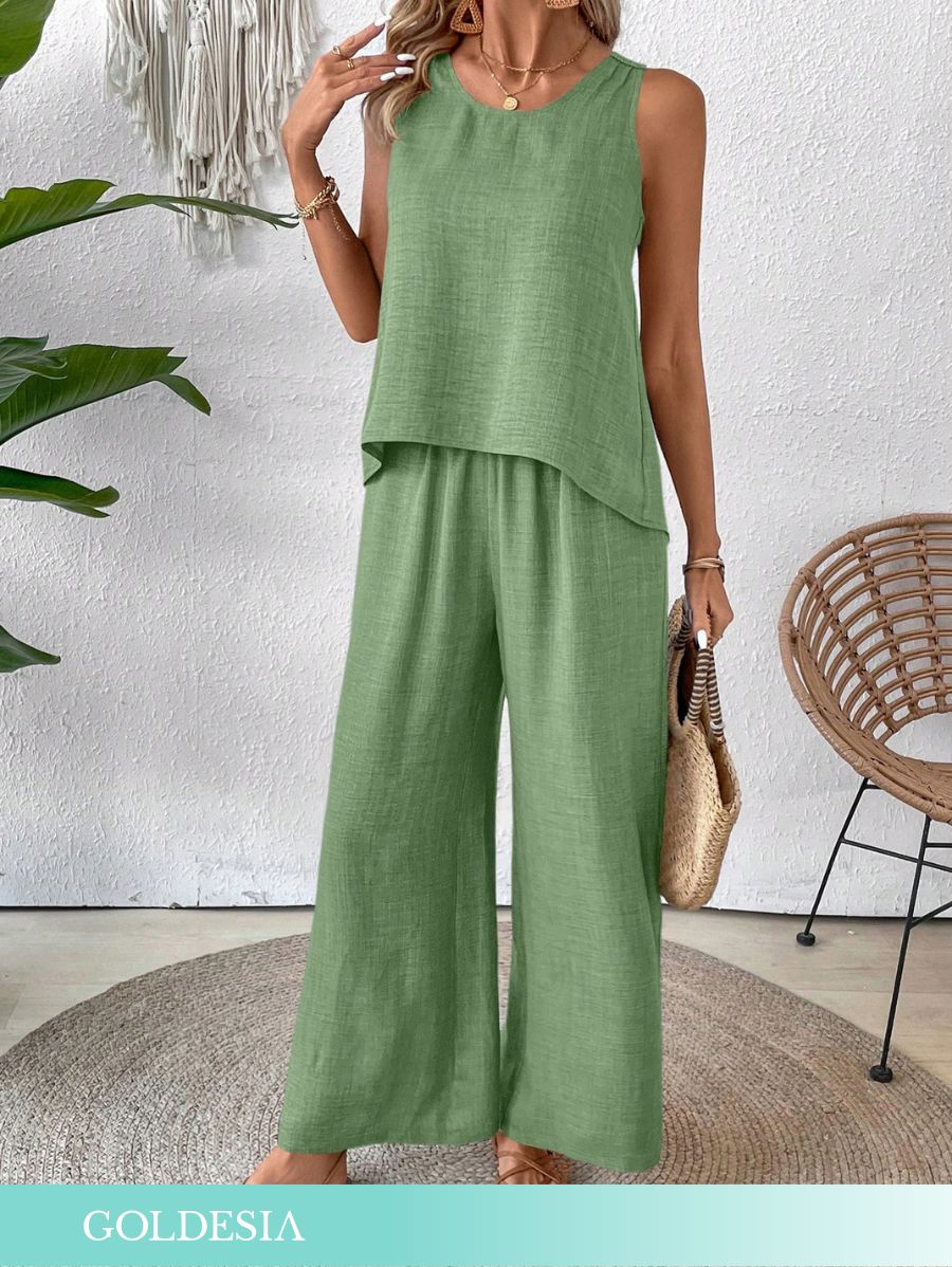 CONJUNTO CON DETALLE EN ESPALDA Conjunto 16 Goldesia Verde S 