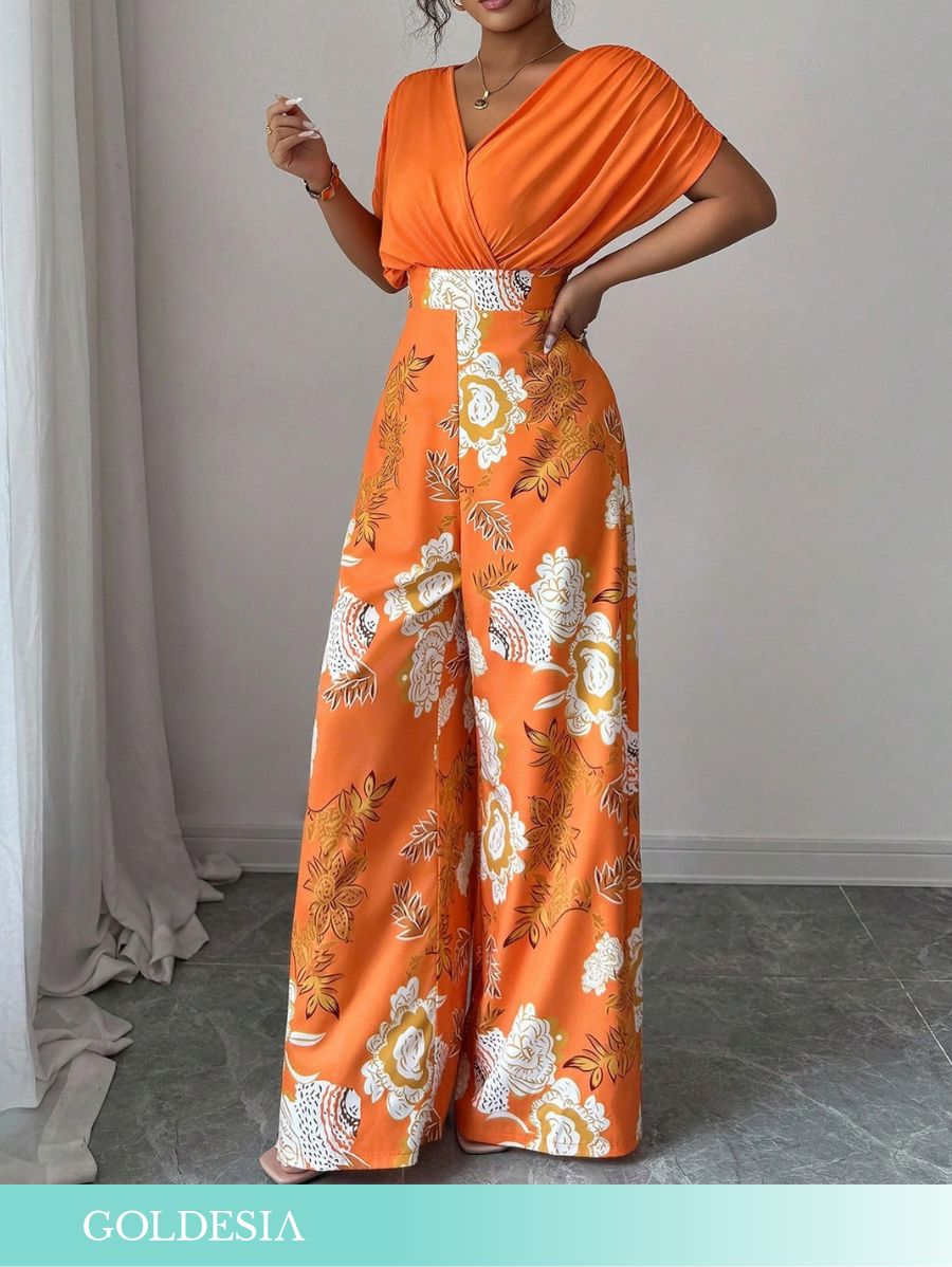 ENTERITO DE PIERNA ANCHA ESTAMPADO Enterito 14 Goldesia Anaranjado S 