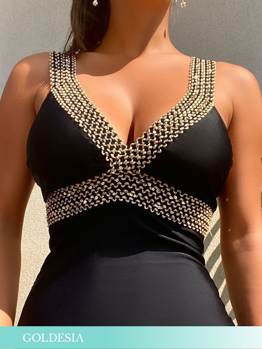 ENTERIZA CON DETALLES DORADOS Enteriza 41 Goldesia 