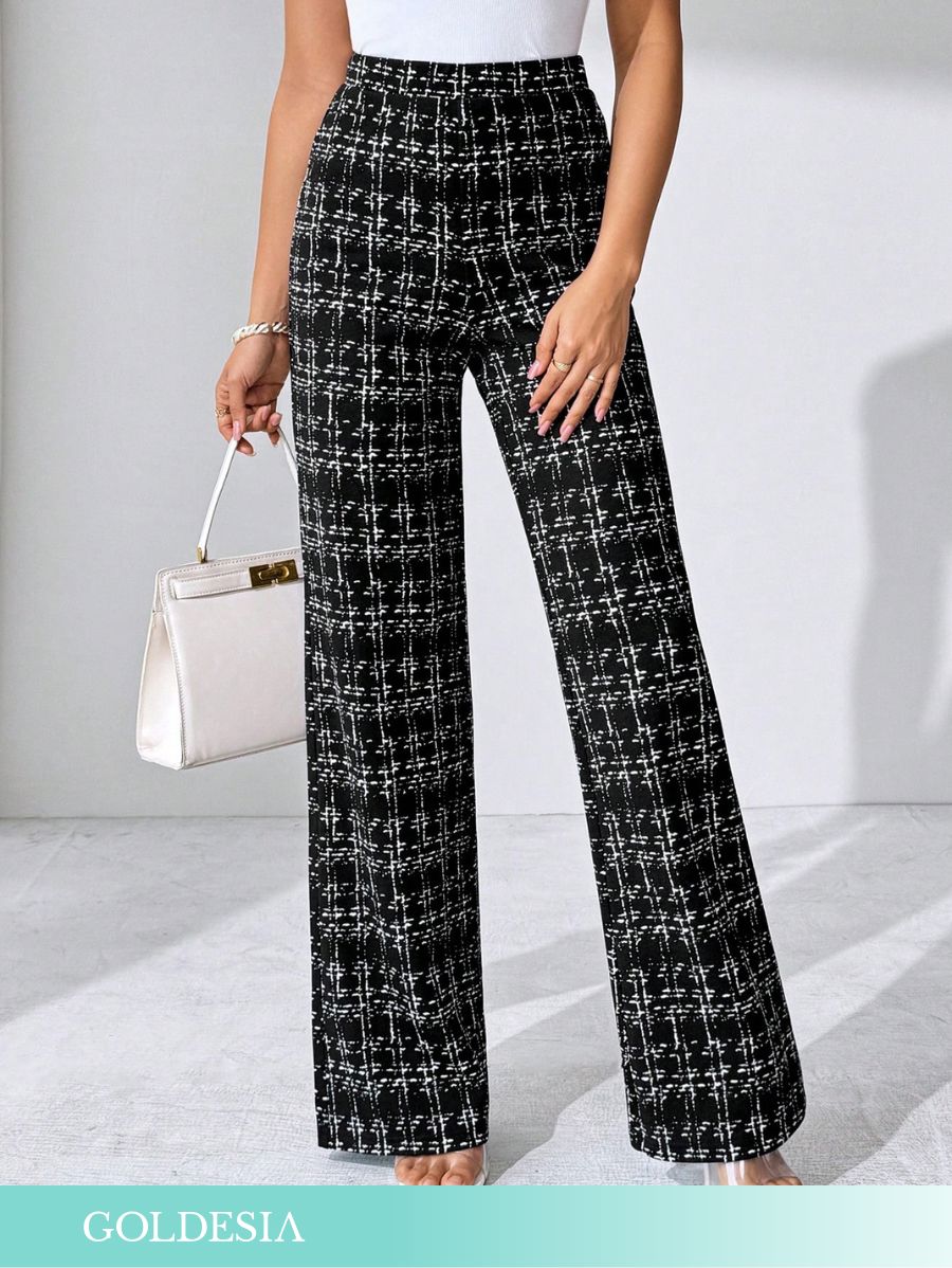 PANTALÓN A CUADROS Pantalón 12 Goldesia Negro S 