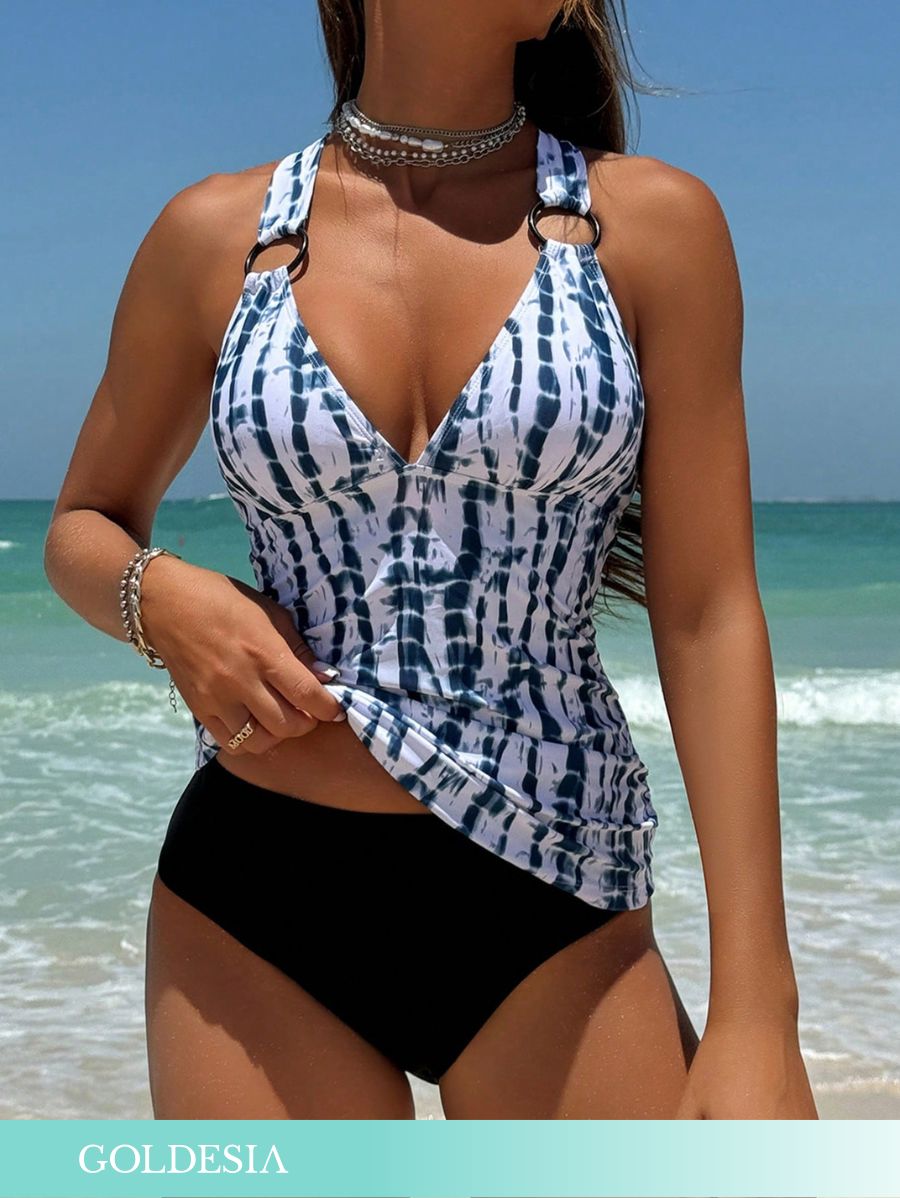 TANKINI CON AROS Y ESTAMPADO TIE-DYE Tankini 03 Goldesia S 