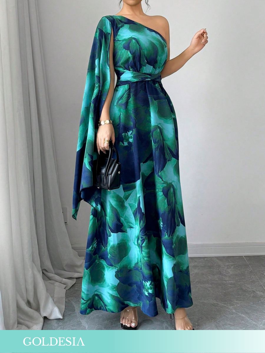 VESTIDO DE UN HOMBRO ESTAMPADO Vestido 28 Goldesia 