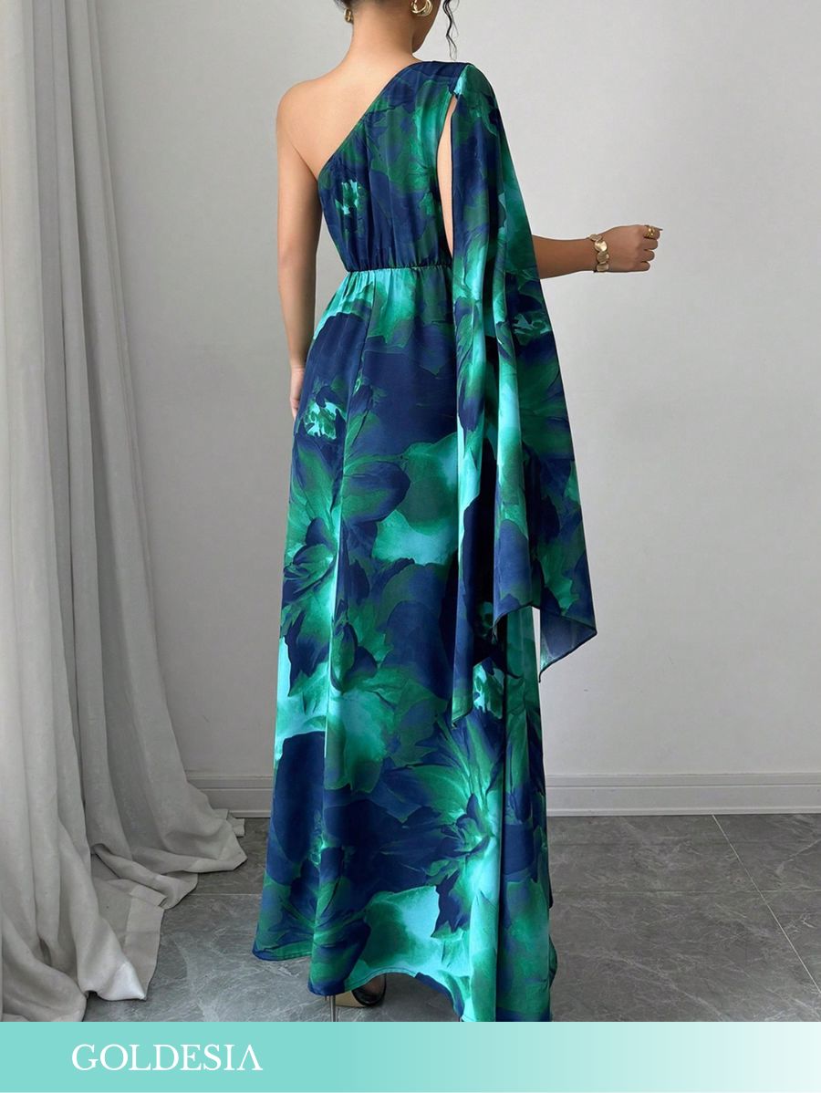 VESTIDO DE UN HOMBRO ESTAMPADO Vestido 28 Goldesia 